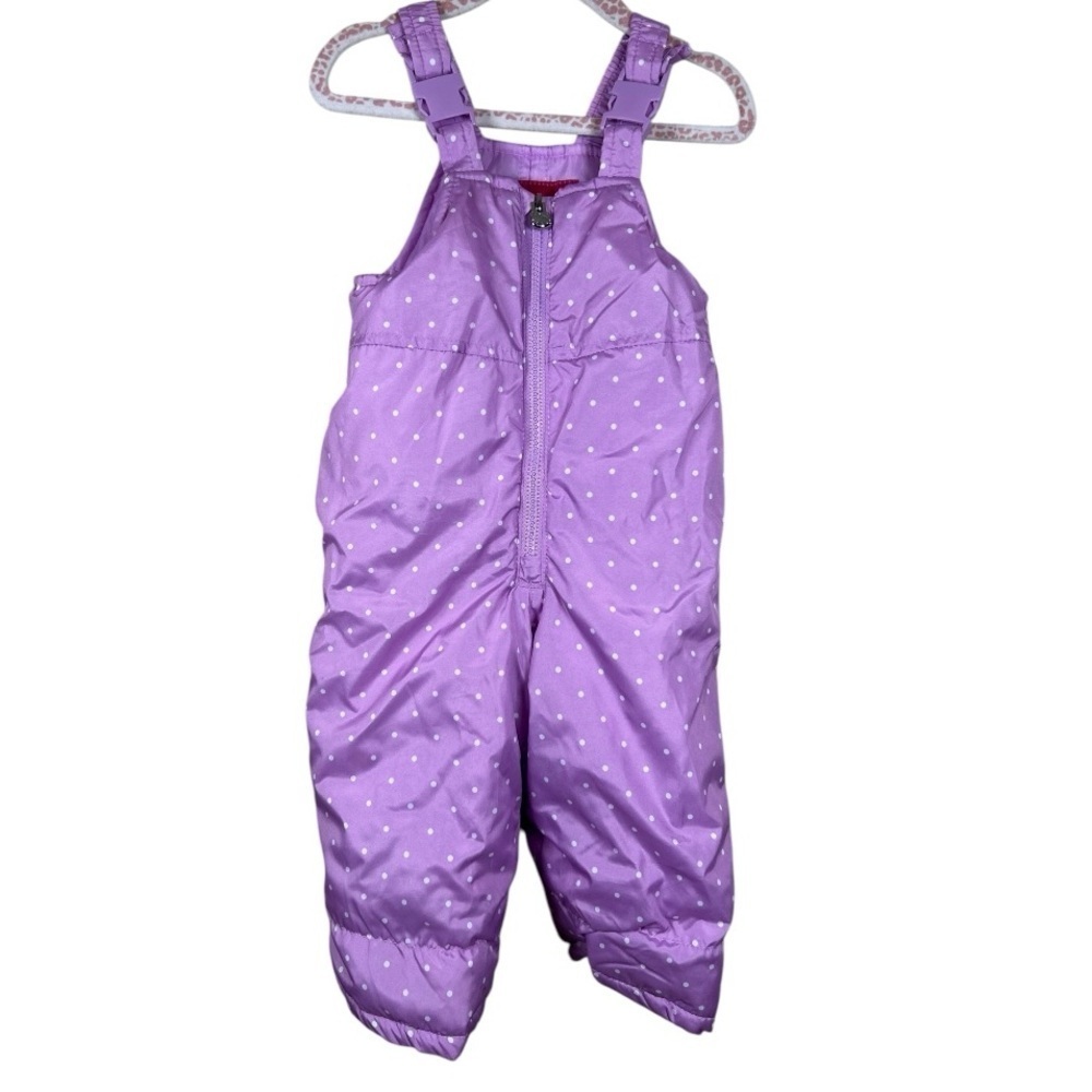 NWT LONDON FOG Baby girls Classic Heavyweight Snow Bib Ski Pant Purple 12 M - Picture 1 of 7